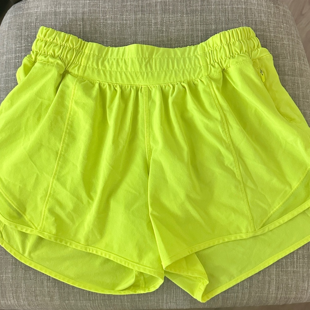 Lululemon Hotty Hot Neon Yellow Shorts- Size 6